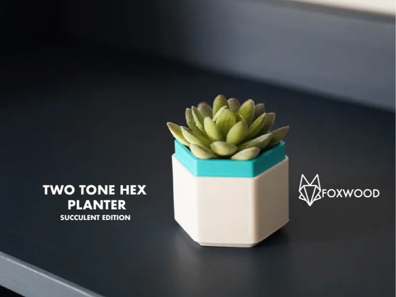 Two Tone Hex Planter - Small