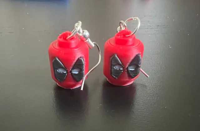 DeadPool Earrings brick head