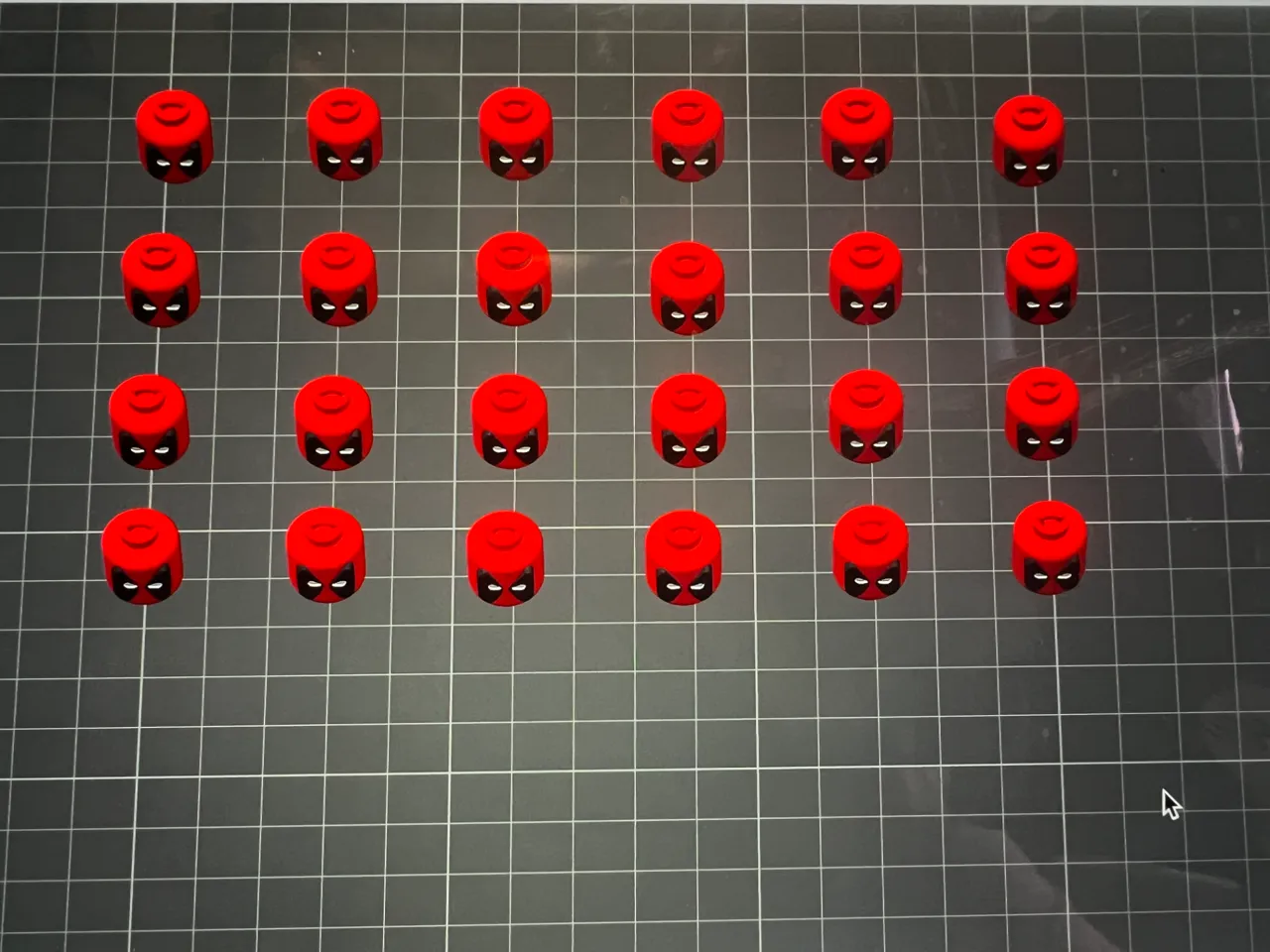 DeadPool Earrings brick head view 2