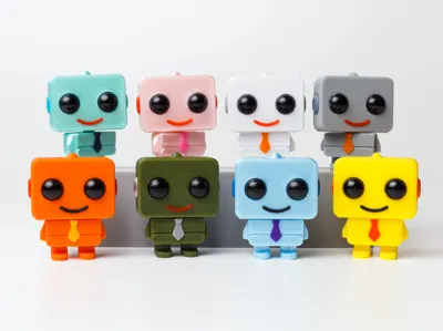 Rotating Head Robot Buddy: Multi-Color Keychain
