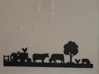 Décoration murale scène de ferme avec animaux et tracteur — photo 2