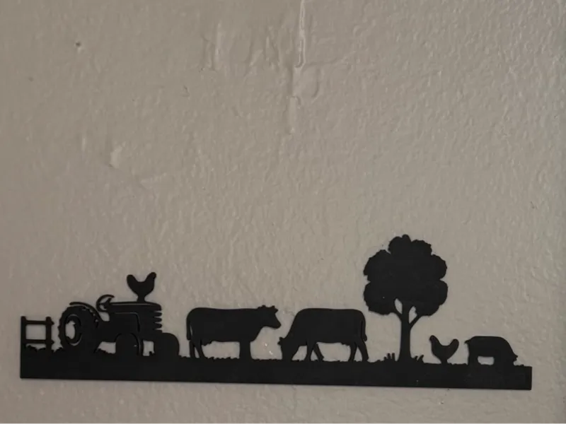 Farm scene with animals and tractor wall art