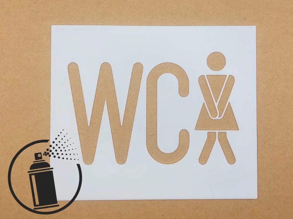 Women Restroom Stencil (WC Symbol) - Free 3D Print Model - MakerWorld
