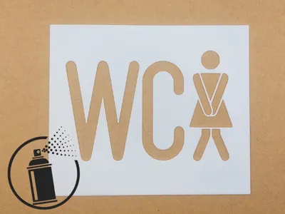 Women Restroom Stencil (WC Symbol)