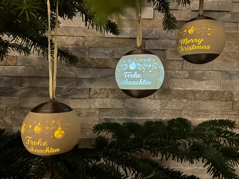 Beleuchtete Litophane Christbaumkugeln