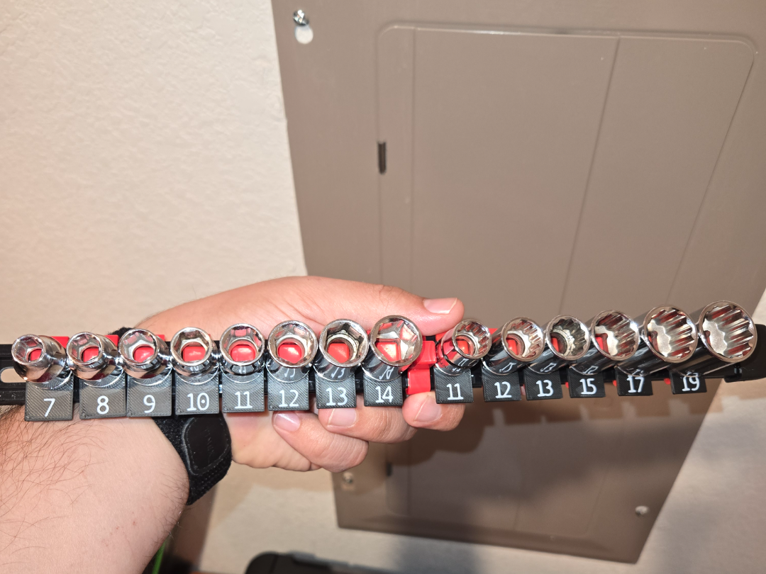 Socket labels and holder 