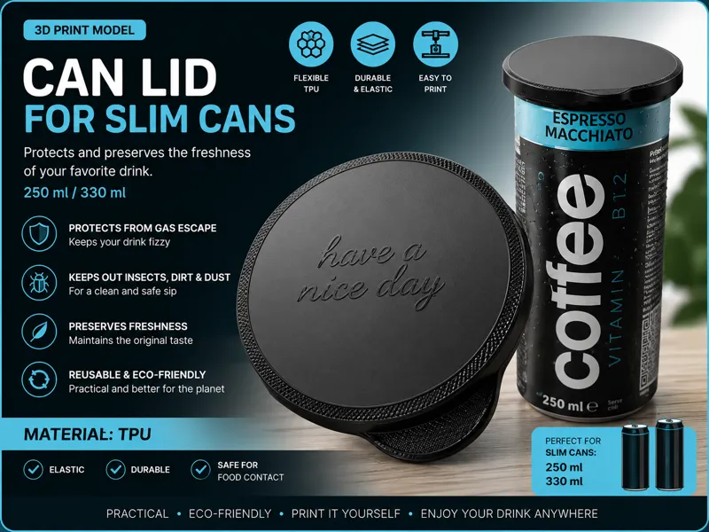 TPU cover for a slim can of drink / coffee / other