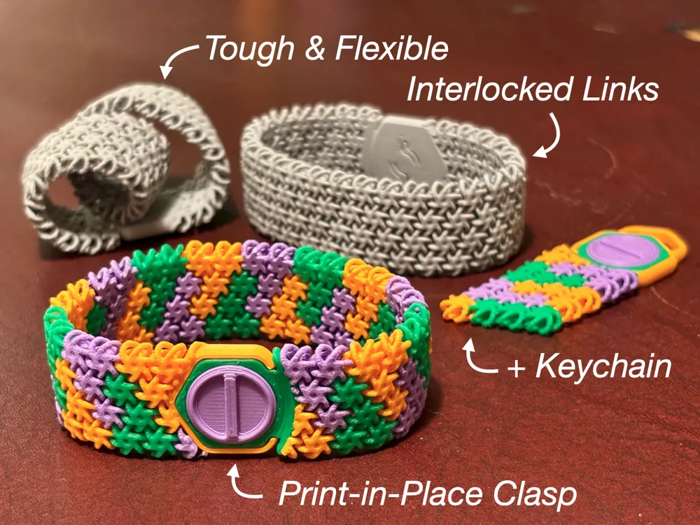 NASA Chainmail Fabric Bracelet w/ Clasp - 18 sizes by Viltsu MakerWorld ...