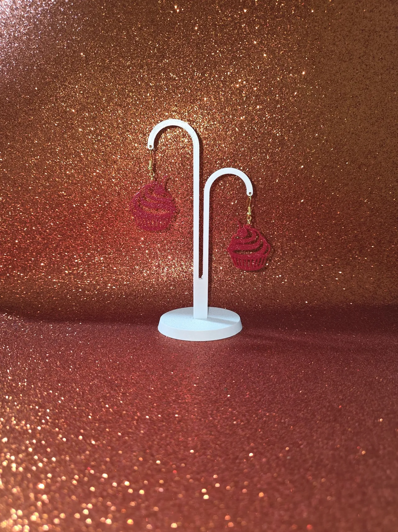 Minimalist cupcake earrings view 3