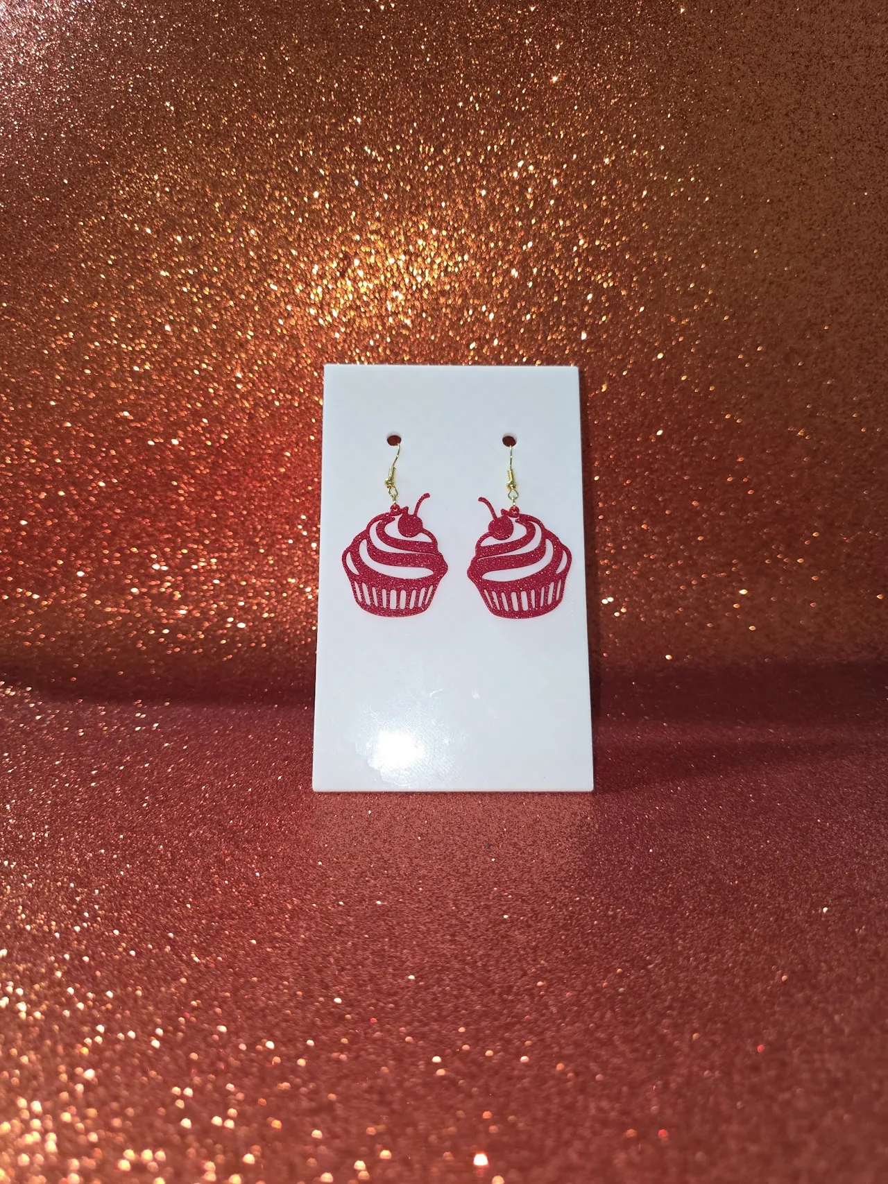 Minimalist cupcake earrings view 2
