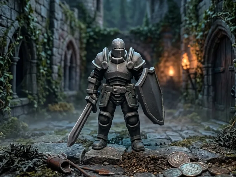 Armored Knight with Sword & Shield (32mm)