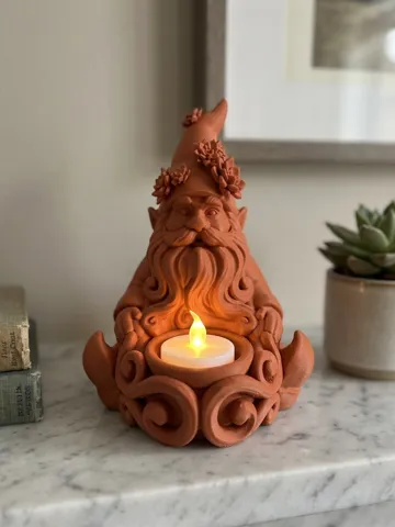 Accesorio de iluminación decorativa: Succulent Gnome Tea Light Candle Holder Decor — vista de referencia 2
