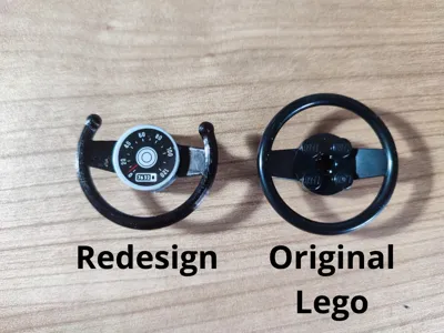 Realistic steering wheel for BRICK 76328 Batmobile