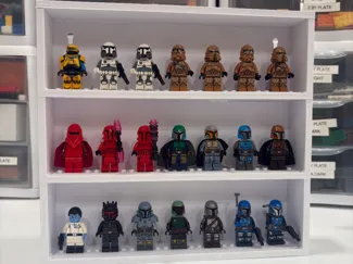 Modular Wall mounted brick figure display stand 