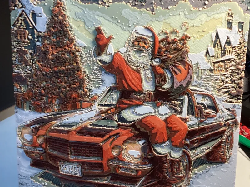 Santa with car (8 colors)