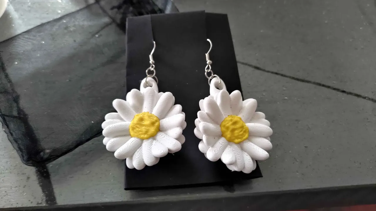 Flower earrings view 3