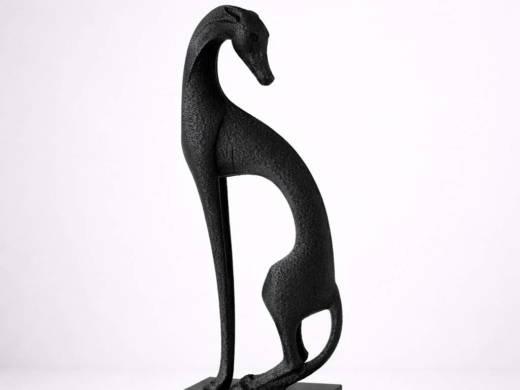 Abstract Greyhound Sculpture – Modern Dog Figure
