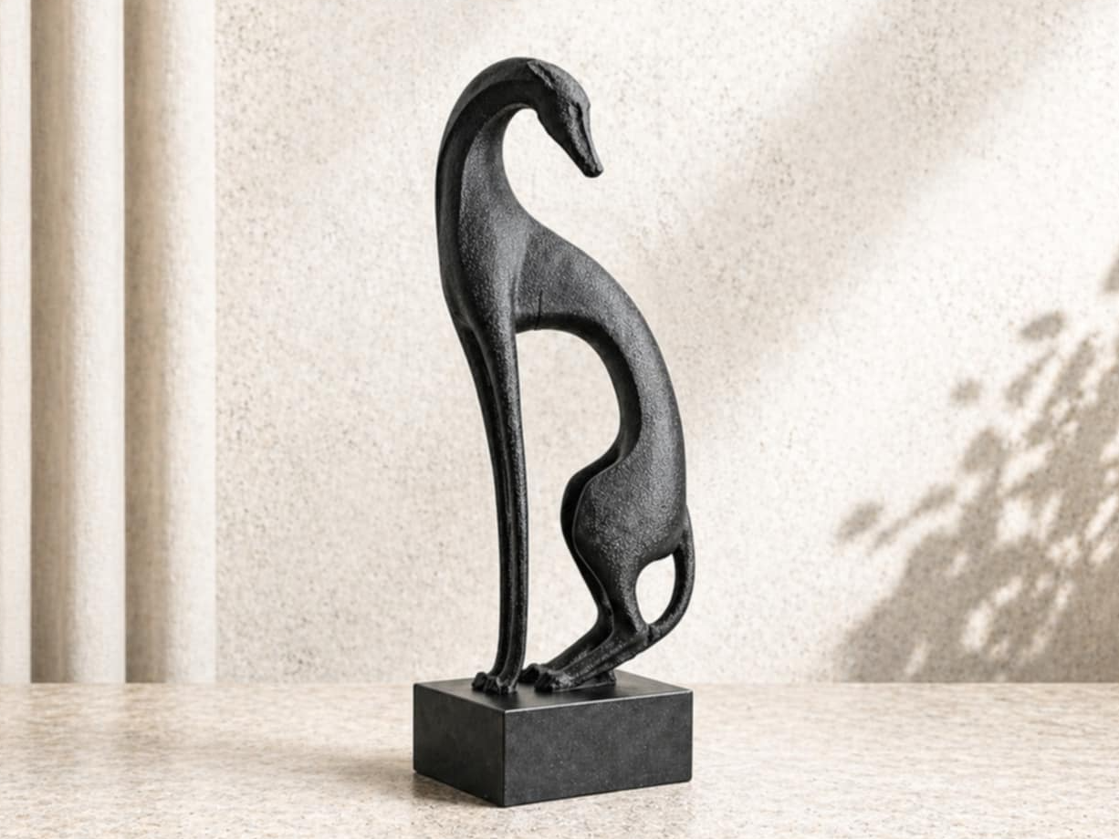 Abstract Greyhound Sculpture – Modern Dog Figure