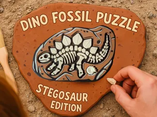 Stegosaurus Puzzle - Dinosaur Fossil 