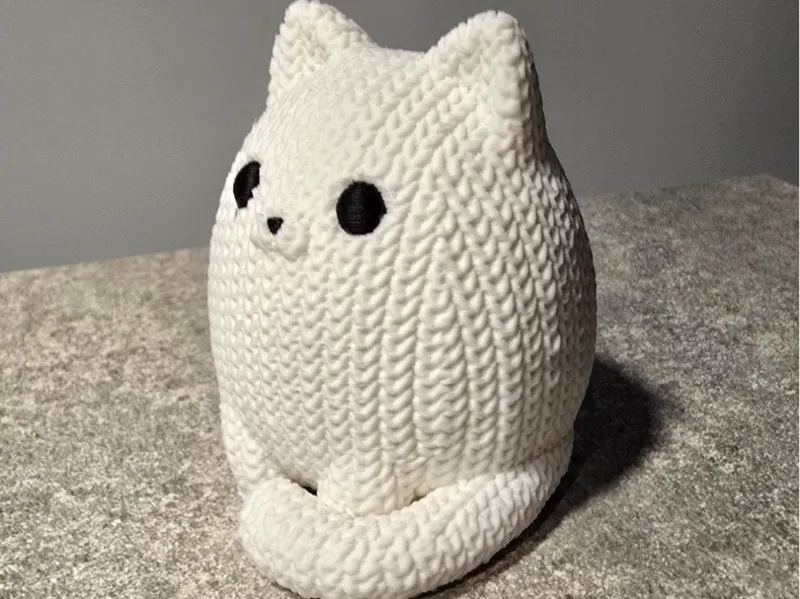 Chubby Cat in a Knitted Look