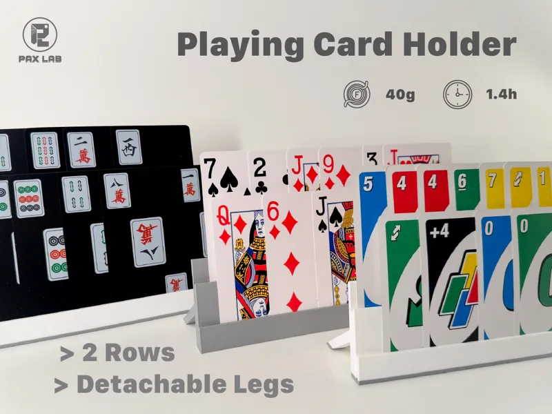Portable Playing Card Holder with Detachable Legs