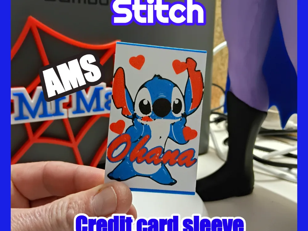 Modelo para impresión 3D: Stitch credit card protector sleeve. Referencia del modelo original.