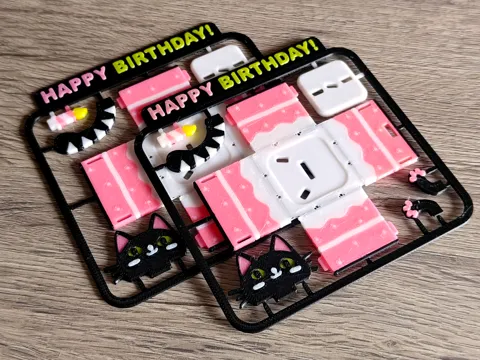 Cat in a Birthday Cake Kit Card view 3