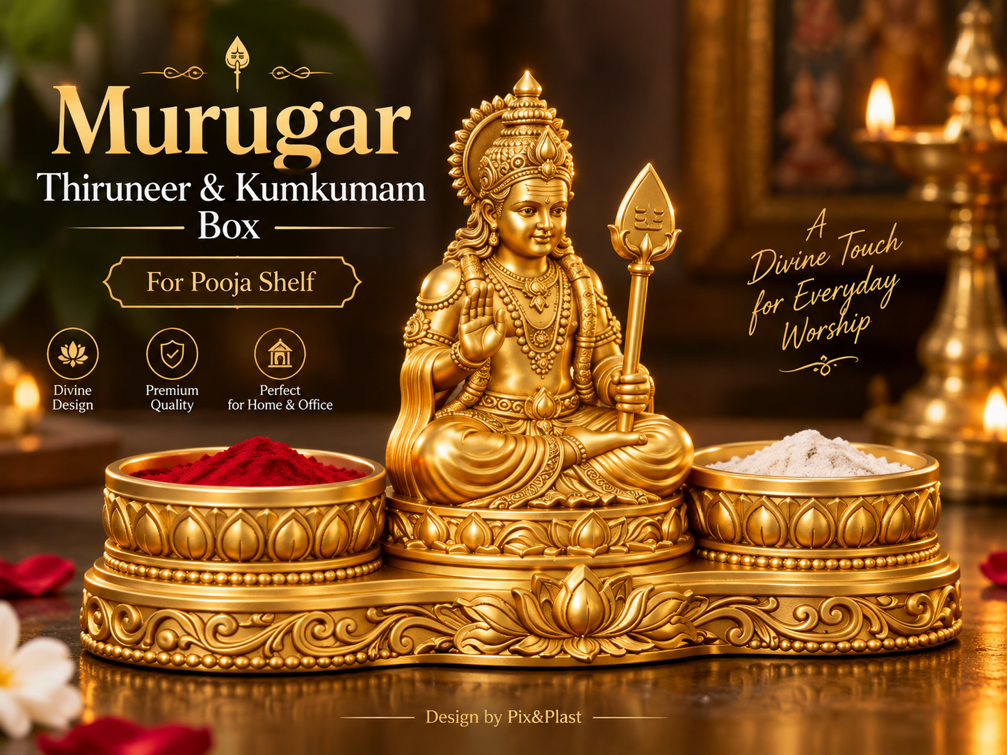 Murugan thiruneer & kumkumam box - 1