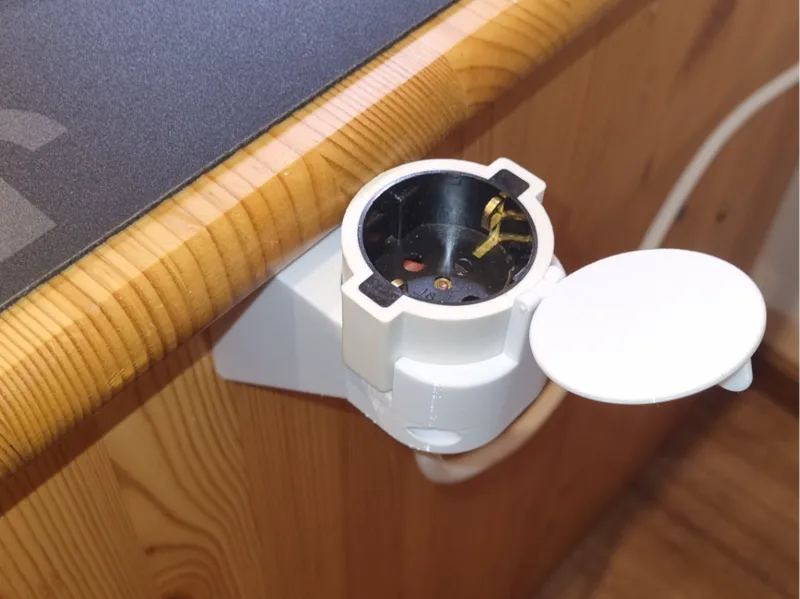 Halter Steckdose Schuko Verlängerungskabel Tisch