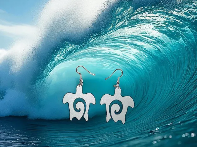Turtle wave earrings