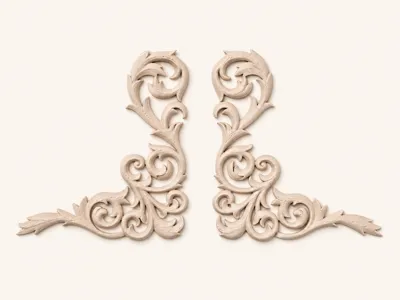 Baroque decorative relief style carvings
