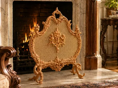Difficult Miniature Putti Fire Screen