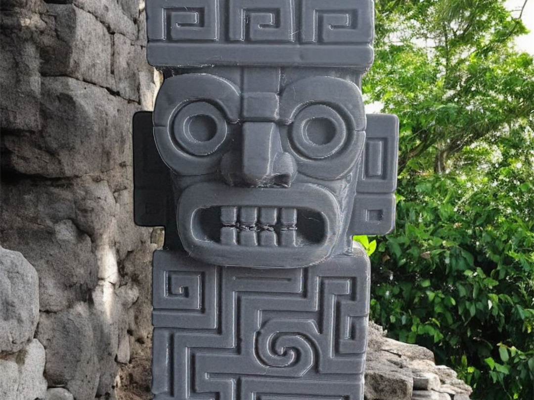 Totem Azteco Decorativo – Scultura Geometrica