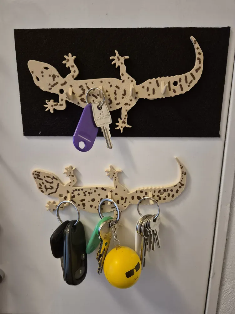 Wall Gecko Racks Geckey | Leopard Gecko Key Hanger Rack by Karolans MakerWorld: Download ...