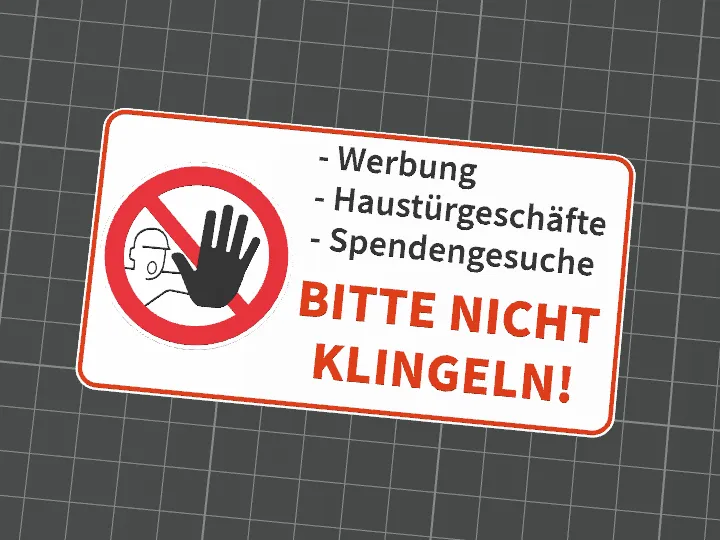 Bitte nicht klingeln Schild