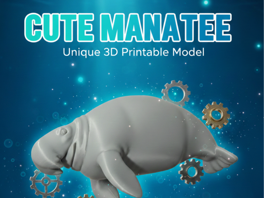 Realistic Cute Manatee