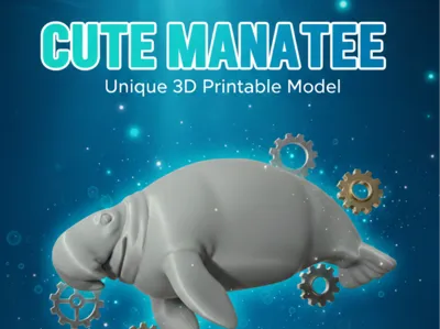 Realistic Cute Manatee