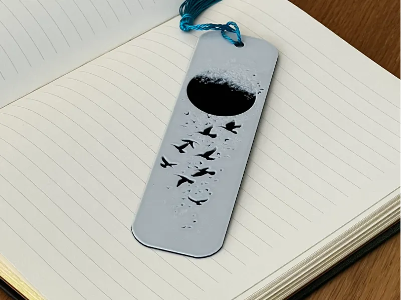 Fantasy Raven Moon Dark Academia Hueforge Bookmark