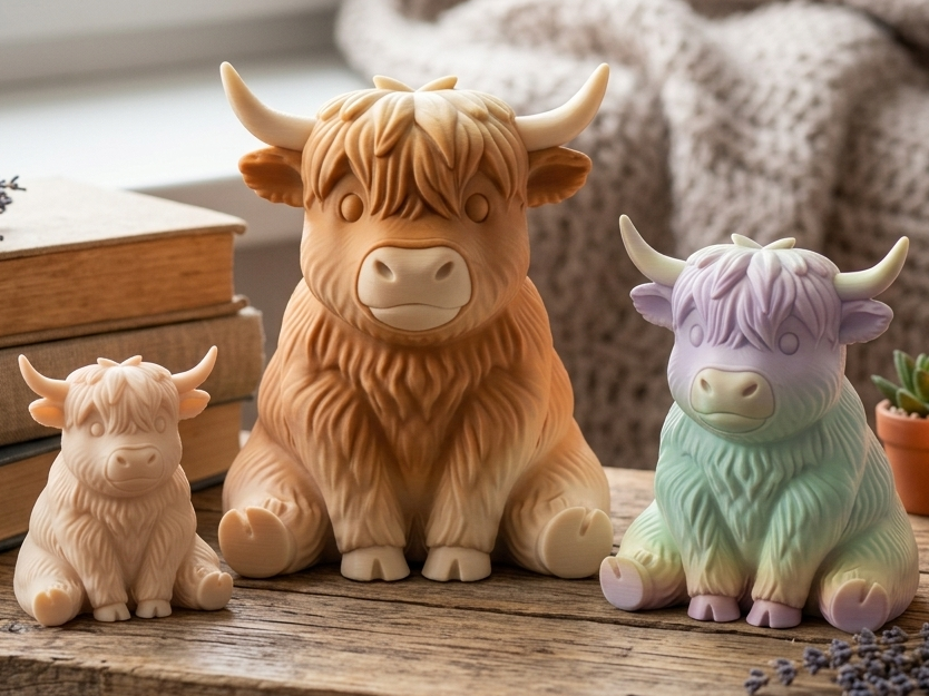 Cute Highland Cow Trio – 3 Sizes