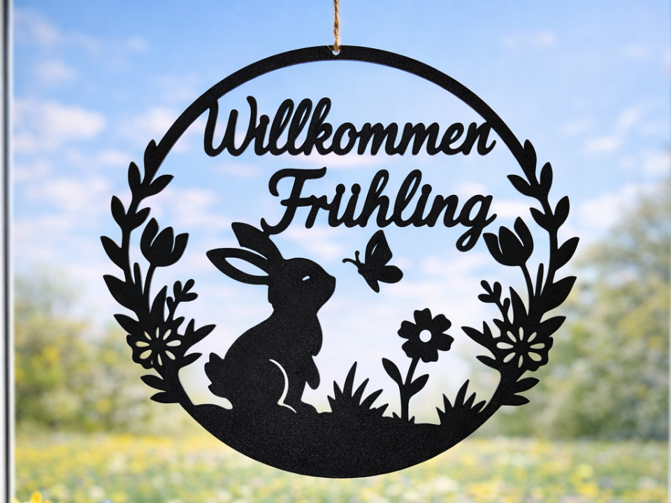 Fensterkranz / Türkranz "Willkommen Frühling"
