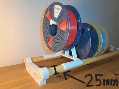 Filament spool holder for 25 mm rods