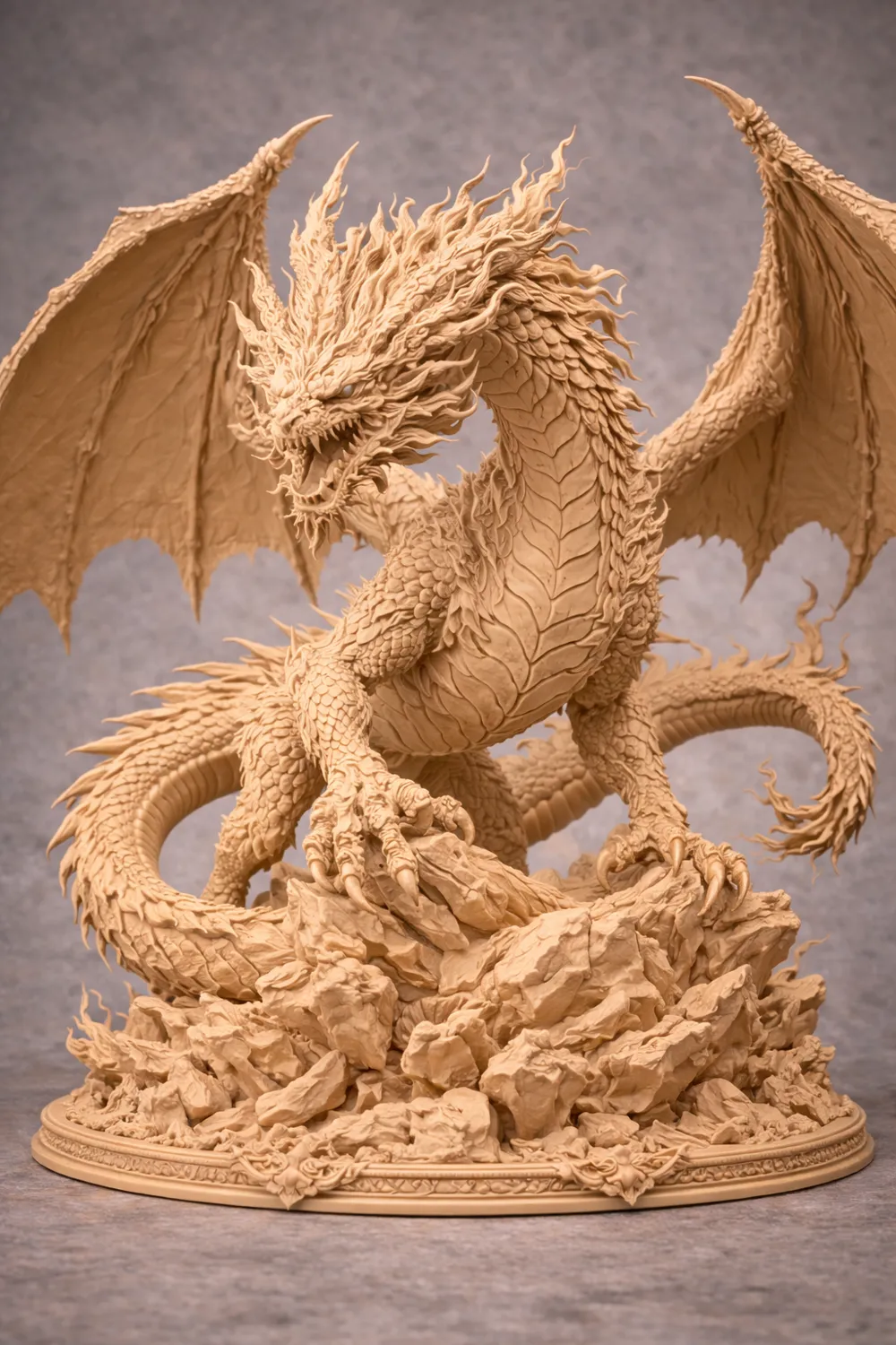 Inferno Dragon – Epic Fire Dragon Statue - Free 3D Print Model - MakerWorld