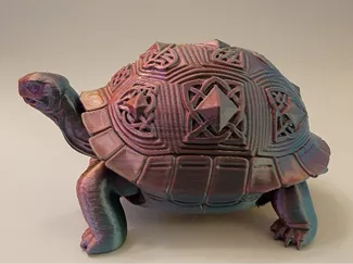 Tortoise Statuette with Intricate Celtic Shell