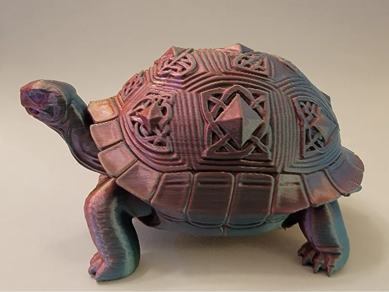 Tortoise Statuette with Intricate Celtic Shell