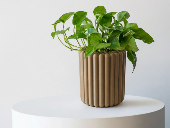Groove & Grow: Minimalist Ribbed Planter
