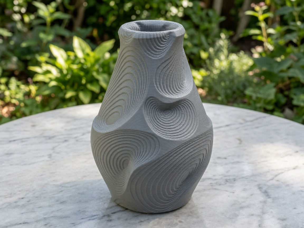 Organic Swirling Texture Inverted Vase