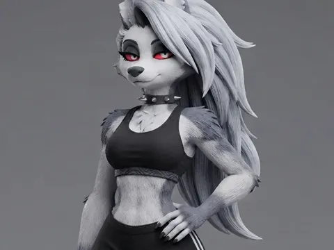 Figura decorativa: Loona sports outfit - Helluva Boss fanart — referencia de MakerWorld