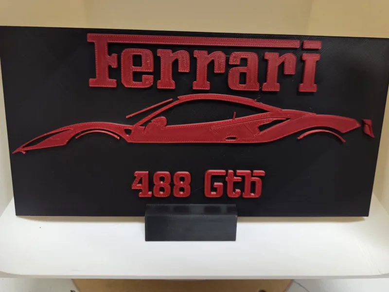 Ferrari 488 GTB 3D Wall Sign & Desktop Plaque