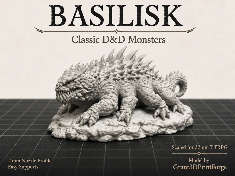 Accesorio para filamento: The Stone Gazer - Basilisk ~Classic D&D Monsters. Referencia del modelo original.