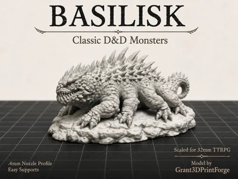 Accesorio para filamento: The Stone Gazer - Basilisk ~Classic D&D Monsters — referencia de MakerWorld